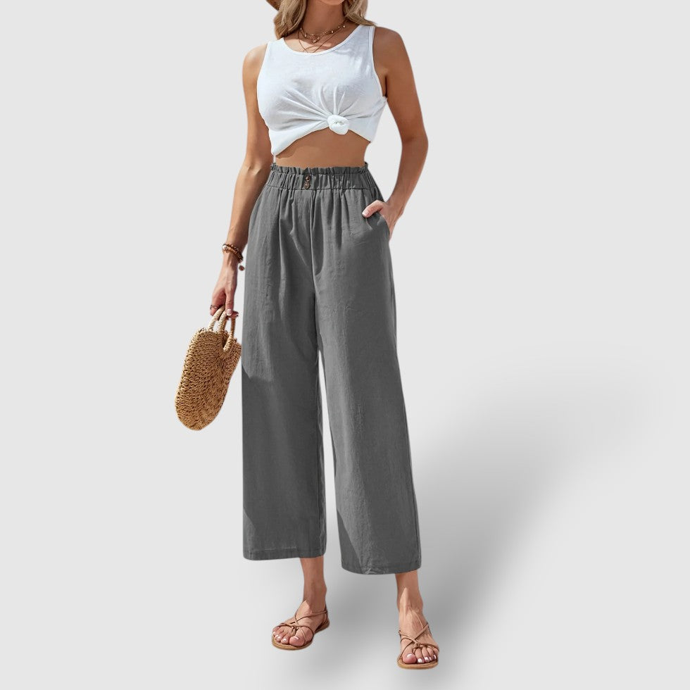 Leoré | Women's Linen Wide-Leg Pants