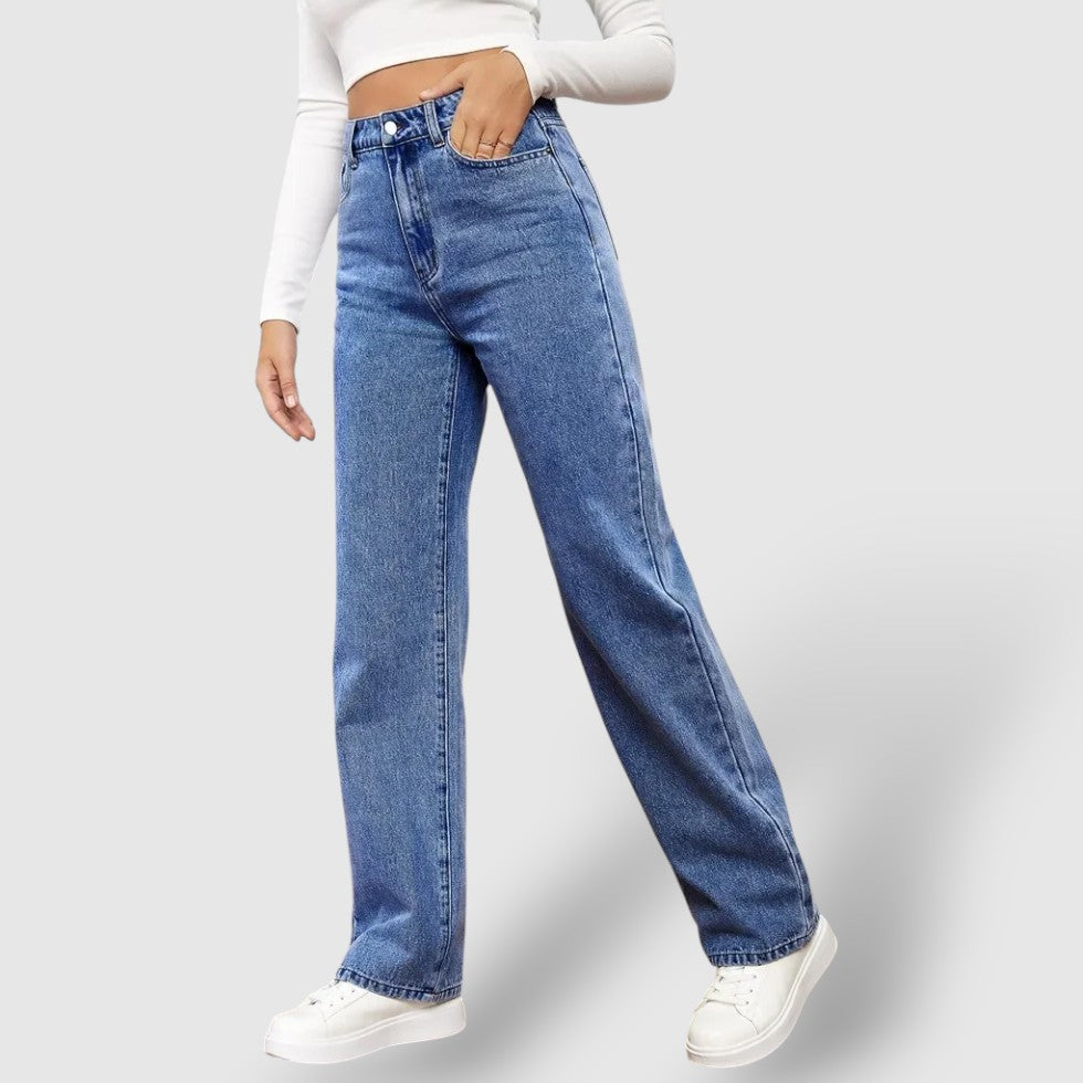 Leoré | Women's High-Waisted Straight-Leg Jeans