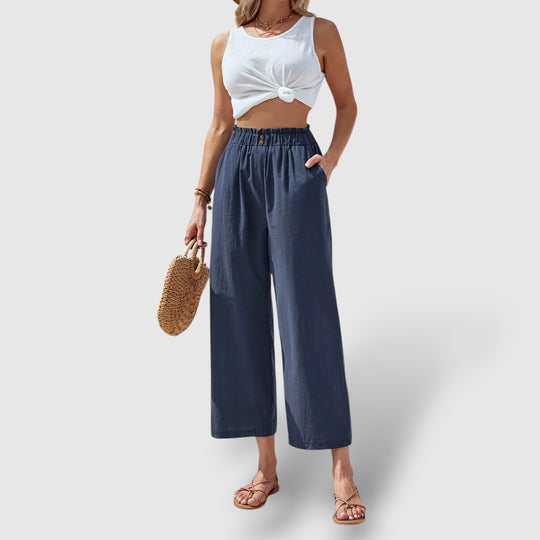 Leoré | Women's Linen Wide-Leg Pants