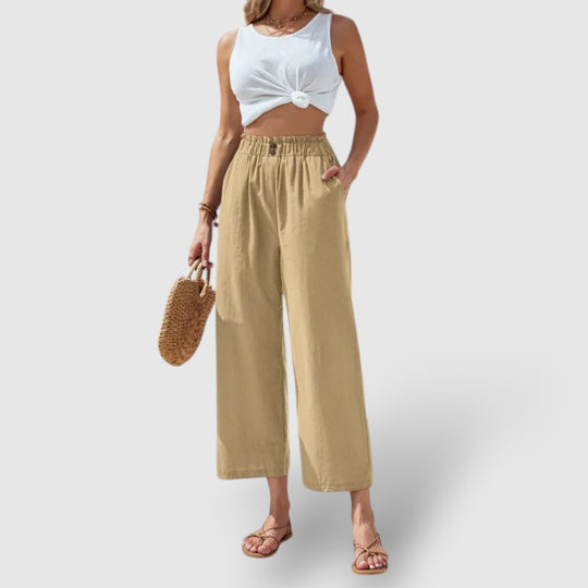 Leoré | Women's Linen Wide-Leg Pants