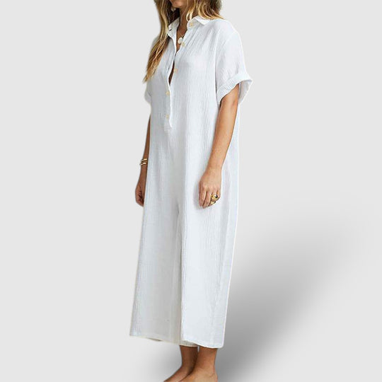 Leoré | Women's Linen Wide-Leg Jumpsuit