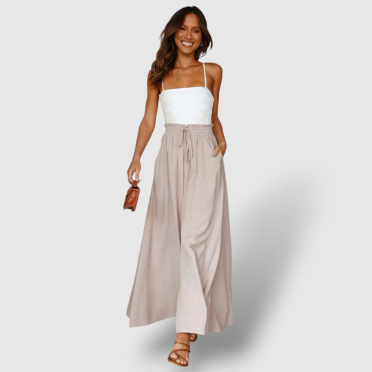 Leoré | Women's Casual Wide-Leg Linen Pants