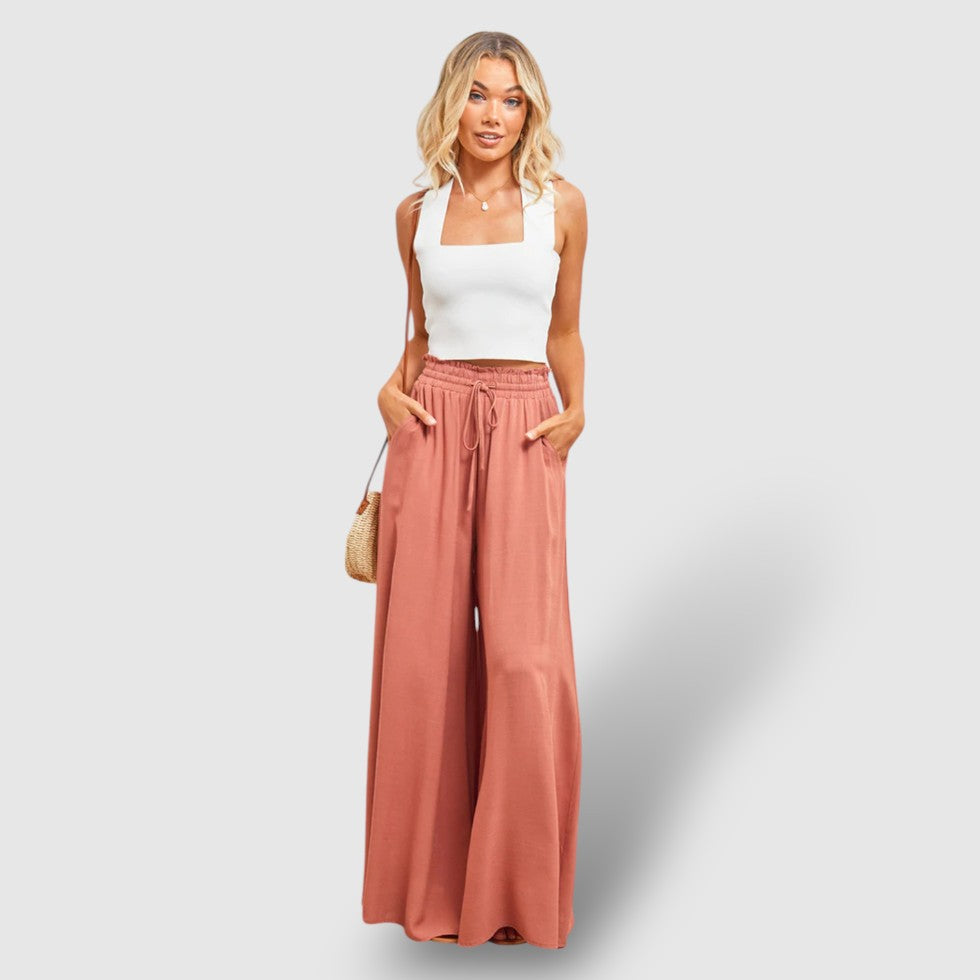 Leoré | Women's Casual Wide-Leg Linen Pants